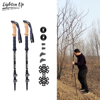 Carbon Fiber External Quick Lock Trekking Pole Hiking Collapsible Stick Nordic Walking Stick Shooting Crutch  Walking St