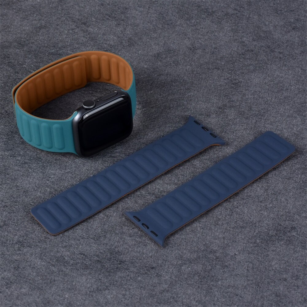 สายนาฬิกาข้อมือซิลิโคน แม่เหล็ก สําหรับ iWatch band 49 มม. 44 มม. 40 มม. 41 มม. iWatch series 8 ultra 7 6 SE 5 4 3 2 1 Sport Rubber bracelet 45 มม. 42 มม. 38 มม.