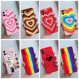 เคสโทรศัพท์มือถือ ซิลิโคนนิ่ม ลายหัวใจน่ารัก สีรุ้ง สําหรับ Vivo V25 V25e Y02 Y22 Y22s V25 V2202