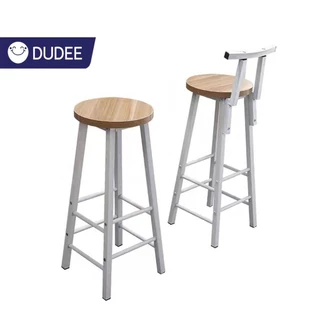 DUDEE เก้าอี้บาร์มีพนักพิงรุ่น DD-111A เก้าอี้คาเฟ่ ตกแต่งร้านค้า ทรงสูง มี 2สีให้เลือก