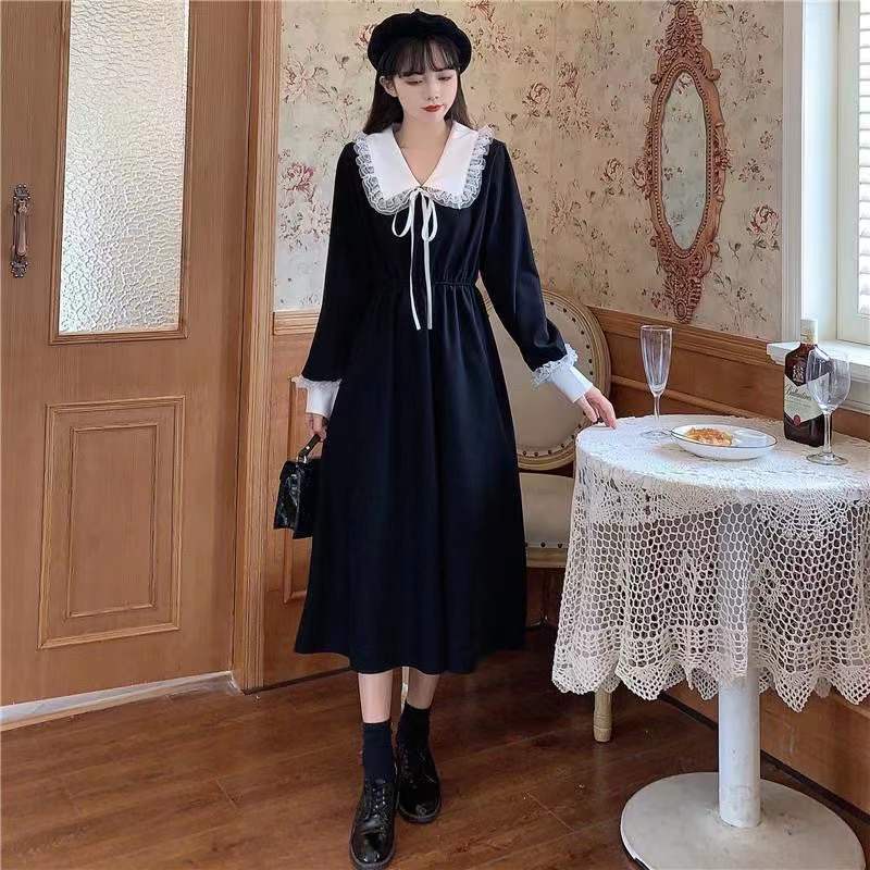 Lolita Dress Long Sleeve Women's Dress French Sister Christmas Dress #4