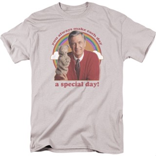 A Special Day Mr. Rogers T-Shirt เสื้อยืดสีขาวผู้ชาย เสื้อผ้าแฟชั่น เสื้อยืด