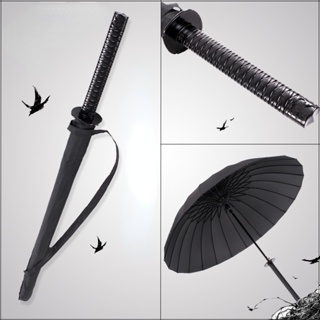 Creative Japanese Samurai Umbrella Removable Handle Automatic Long Black Rainproof Warrior Ninja-like Sword Home Rain Um