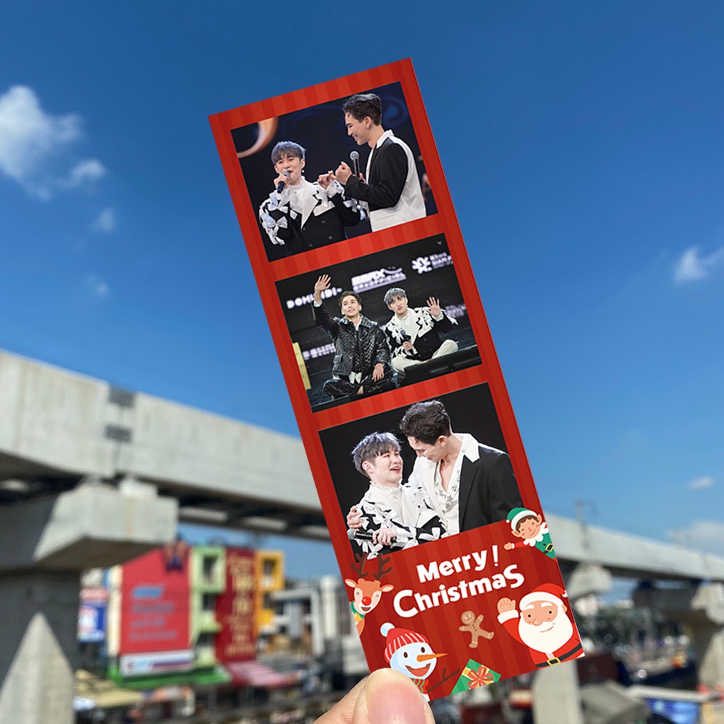 🎄🦌Christmas คริสมาสต์ รูปโฟโต้เฟรม ขนาด 2x6 นิ้ว ส่งรูปมาทำได้ photobooth frame 🐻