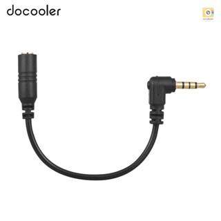 Docooler EY-S04 อะแดปเตอร์แปลงสายเคเบิลไมโครโฟน 3.5 มม. 3 เสา TRS ตัวเมีย เป็น 4 เสา TRRS ตัวผู้ หักขวา 90 องศา สําหรับสมาร์ทโฟน iPad iPhone Samsung Huawei