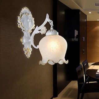 Golden generation minimalist hotel bedside corridor glass wall lamp LED aisle single head European wall lamp