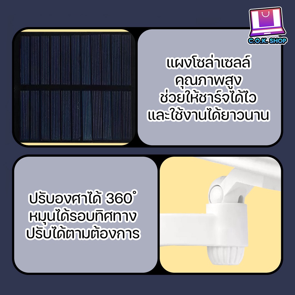 ไฟ Solar Cell T-28 ไฟติดกำแพง ทรงกล้องวงจรปิด มีเซ็นเซอร์ตรวจจับการเคลื่อนไหว กันน้ำ กันฝน รูปทรงสมจริง