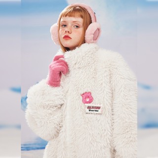 Unifree x CaresBear Faux Fur Embroidery Coat Autumn and Winter