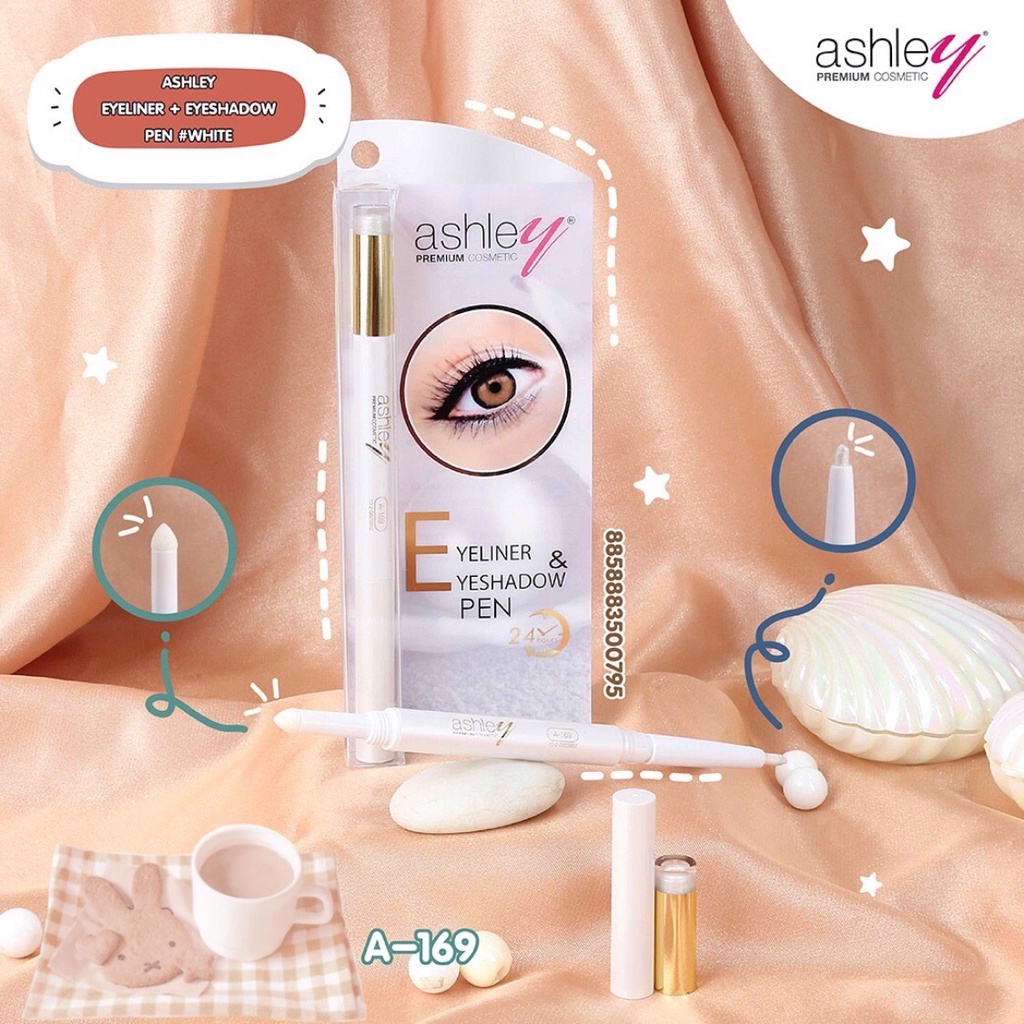 A-169 Ashley Eyeliner & Eyeshadow Pen แอชลี่ย์ อายไลเนอร์ แอนด์ อายแชโดว์ ขอบตา ขาวมุก ติดทน เป็นประกาย
