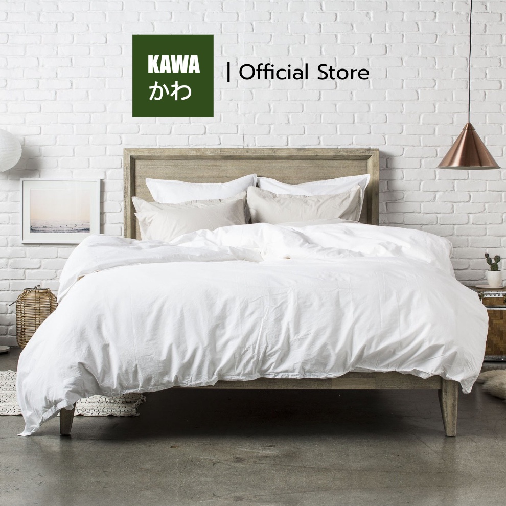 Kawa ชุดเครื่องนอน ผ้าปูที่นอน ผ้าห่มนวม รุ่น CHIC สีพื้น CHIC01 สัมผัสนุ่มสบายสไตล์มินิมอล