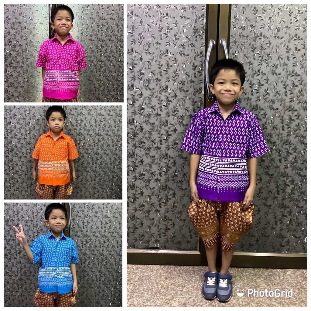 เสื้ออาเซียน เด็ก ลายขอ  พร้อมส่ง