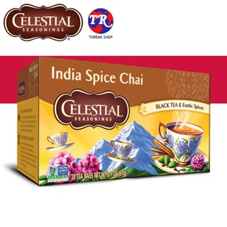 Celestial Seasonings India Spice Chai Tea  ซีเลสเทียล ชาดำ อินเดีย สไปซ์ ไฉ ผสมเครื่องเทศ 3กรัม x20ซอง