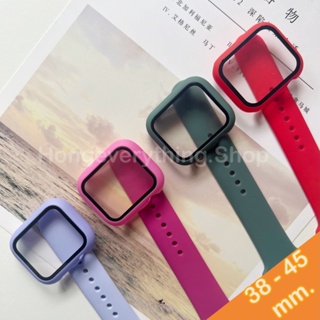 สําหรับแอปเปลวอช สายนาฬิกาพร้อมเคส 7 se 8 6 se 5 4 3 สายนาฬิกา smart watch สายยาง ปรับง่าย สาย 38/40/44/42/45 สายนาฬิกา