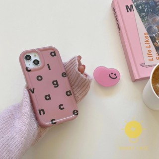 For เคสไอโฟน 14 Pro Max [Simple Letters with Heart Wink Pop Stand] เคส Phone Case For iPhone 14 Pro Max Plus 13 12 11 For เคสไอโฟน11 Ins Korean Style Retro Classic Couple Shockproof Protective TPU Cover Shell