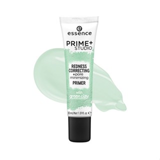 ของแท้/พร้อมส่ง Essence Prime+ Studio Redness Correcting + Pore Minimizing Primer 30ml.ไพร์เมอร์เขียว ปกปิดรอยแดง คุมมัน