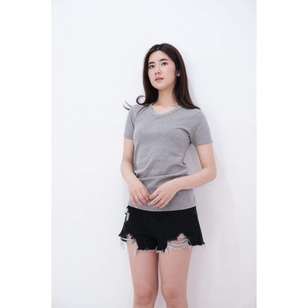 เสื้อยืด Police Bodygirl เสื้อทรงพอดีตัว G003 — صورة 3