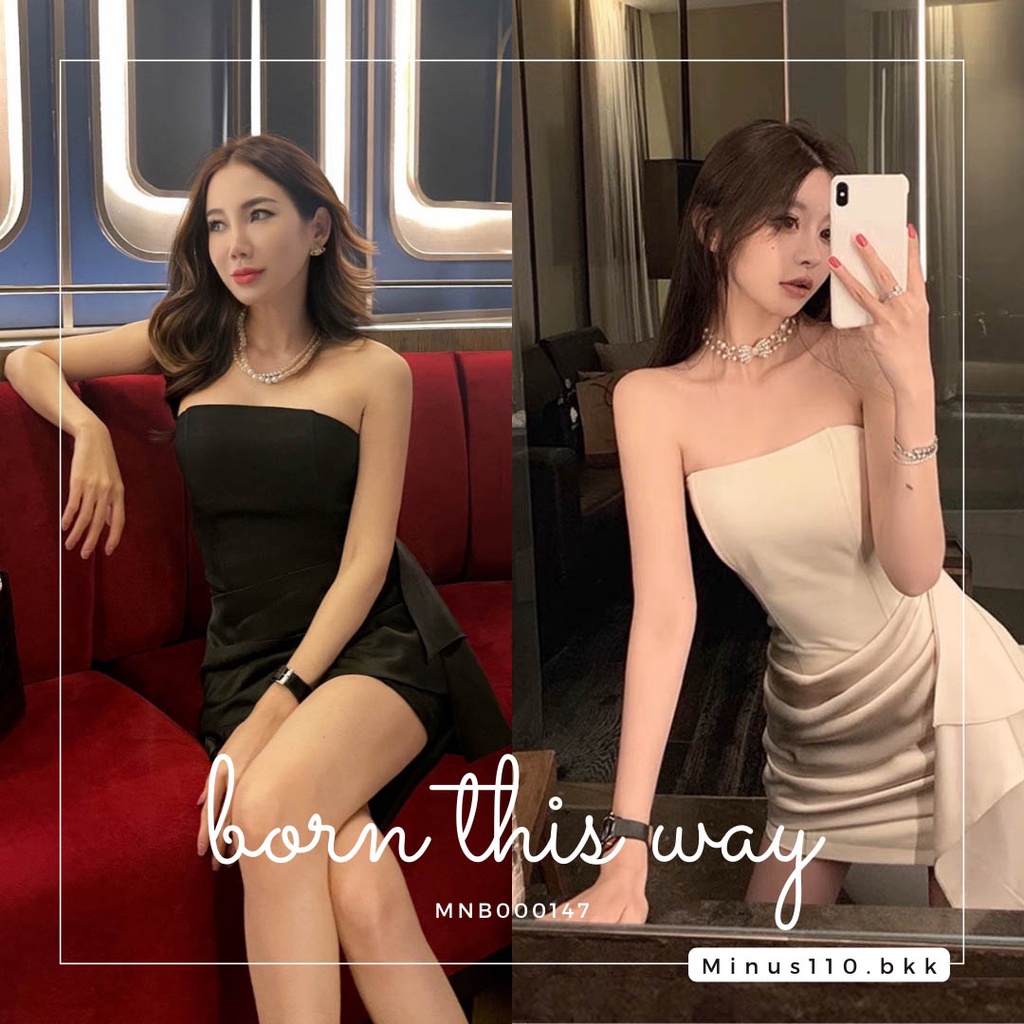 Minus110.bkk | BORN THIS WAY DRESS 💃✨ #MNB000147 เดรสเกาะอก สวยสไตล์โรเซ่ ลุคคุณหนูดูแพง มีฟองน้ำ คัตติ้งเป้ะปัง
