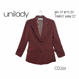 Unilazy women suit and blazer เสื้อสูทผู้หญิงคัตติ้งเนี๊ยบเสริมบ่า ผ้าดี ไม่ต้องรีด Made in Japan อก 34 ยาว 26 C03.b1