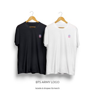 เสื้อตราหานคู่ เสื้อคนอ้วน BTS ARMY โลโก้มินิมอล| เสื้อยืดคอกลม | |ฝ้าย การออกแบบที่เรียบง่าย ^YE