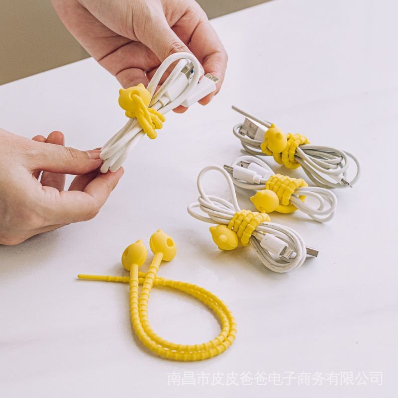 Shuke Cat ซิลิโคนแถบจัดเก็บมัลติฟังก์ชั่น Soft Cable Tie Cable Organizer Cable Tie Cable Tie Cable T