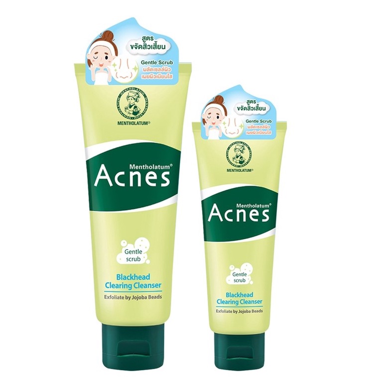 Mentholatum Acnes Gentle Scrub Blackhead Clearing Cleanser เมนโทลาทั่ม เจนเทิล สครับ ผลิตภัณฑ์ล้างหน