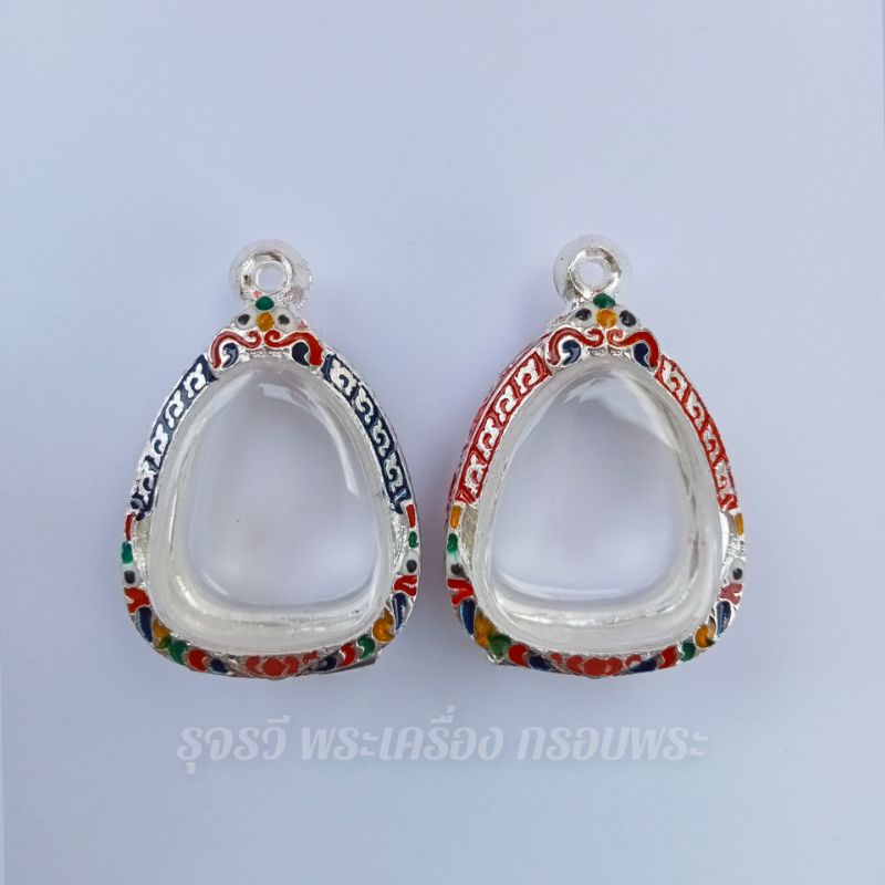 กรอบพระเงินผสม | ใส่พระปิดตาหลวงปู่แก้ว | กว้าง2.3*สูง2.7cm(ขนาดจอกระจก)