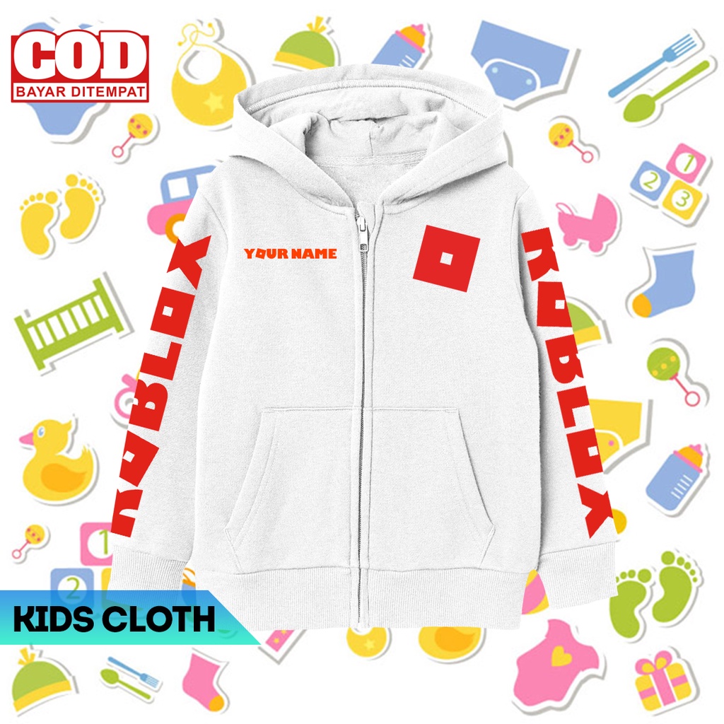 Roblox Game Logo Boys Girls Sweater Jacket / Roblox Logo Children & 39;s Sweat Hoodie สามารถเพิ่มชื่