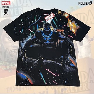 Power 7 Shop เสื้อยืดการ์ตูน มาร์เวล Black Panther Limited Edition ลิขสิทธ์แท้ MARVEL COMICS  T-SHIRTS (OPM-023)