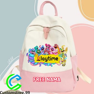 ใหม่ MOMMY PLAYTIME กระเป๋าเป้สะพายหลัง สําหรับเด็ก ฟรีชื่อ