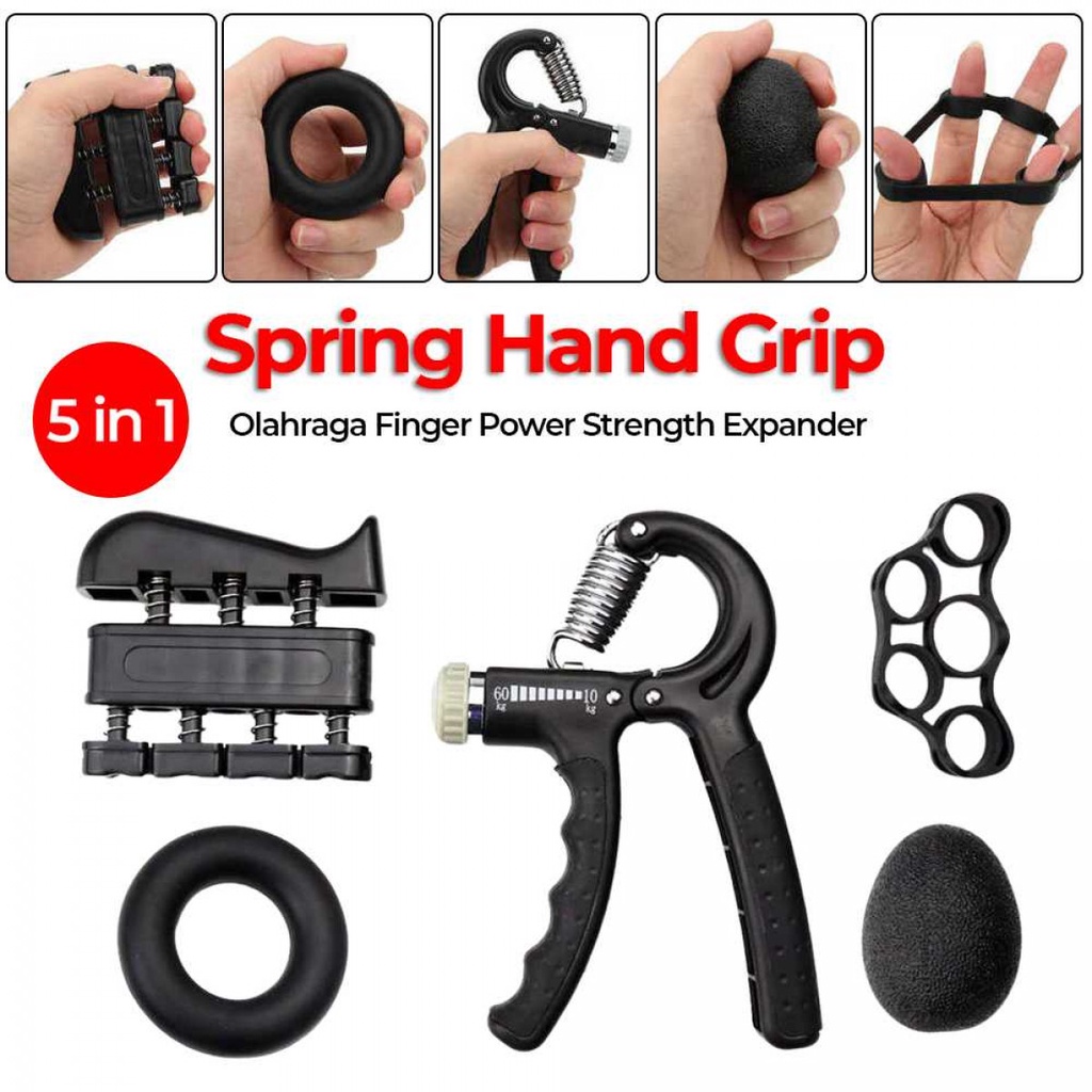 Spring Hand Grip Sports Finger Power Strength Expander 5 in 1 - CEG5P