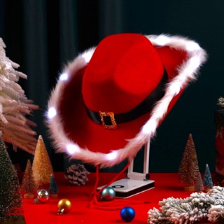 หมวกคริสมาส คาวบอย แซนตี้ ซานต้า ซานตาครอส Christmas Cowboy Santa Clause Hat