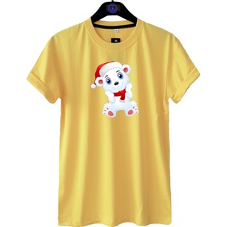 เสื้อยืดผ้าฝ้าย เสื้อยืดคริสต์มาสChristmas T-Shirt / CHRISTMAS Bear C / FAMILY TSHIRT / MERRY CHRISTMAS T-Shirt / Mother