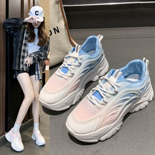 Womens Sneakers Korean Style Ulzzang Fashion Rubber Sole Low Top Platform Travel Gym Sports Shoes Ladies Lace-ups