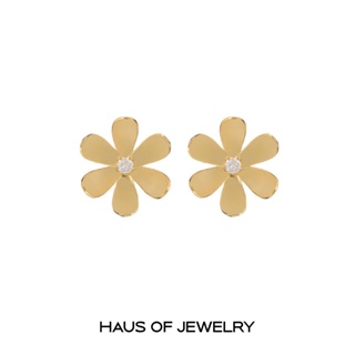 Haus of Jewelry - LUV AJ DAISY STATEMENT STUDS ต่างหูงานทองเหลือง ประดับเพชรคิวบิกเซอร์โคเนีย (Cubic Zirconia)