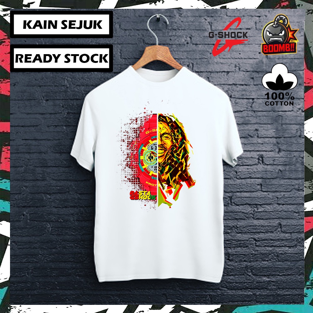 ผ้าฝ้าย 100% G SHCOK 6 ผ้าฝ้าย 100% Tshirt T เสื้อ Streetwear ผู้ชายผู้หญิง Unisex Baju Lelaki Wanit