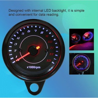 YiChe DC 12V Universal Motorcycle LED Backlight Tachometer Electronic Tach Meter Gauge