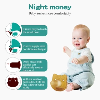 👶จุกนมหลอกเด็กทารก จุกหลอกซิลิโคน ซูเปอร์ซอฟท จุกดูด สำหรับเด็ก 0-2 ขวบ มีกล่องกหลอก + โซ่