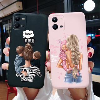 Vivo V25 V25e ซิลิโคน TPU Super Mom Baby แฟชั่น เด็กผู้หญิง เคสคู่สําหรับ Vivo V25e V 25 E เคสโทรศัพท์ 6.44 นิ้ว