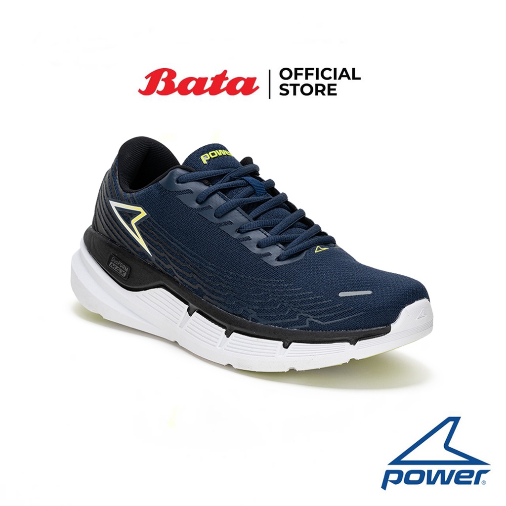 Bata บาจา ยี่ห้อ Power รองเท้ากีฬาวิ่ง Running Shoes พร้อมเทคโนโลยี DuoFoam Max 500 LX สำหรับผู้ชาย สีน้ำเงินเข้ม 8189636