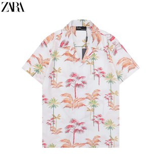 Zara เสื้อเชิ้ตลําลอง คอปก สําหรับผู้ชาย และผู้หญิง