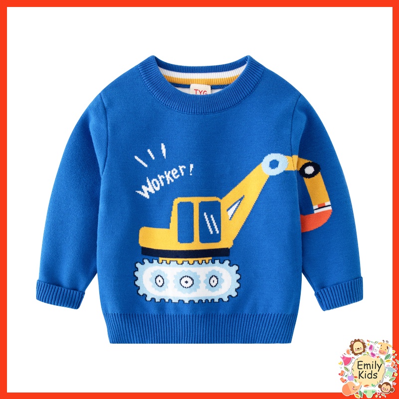 เสื้อกันหนาวแขนยาว ผ้าฝ้าย สองชั้น สําหรับเด็กผู้ชาย อายุ 2-9 ปี สินค้าพร้อมส่ง