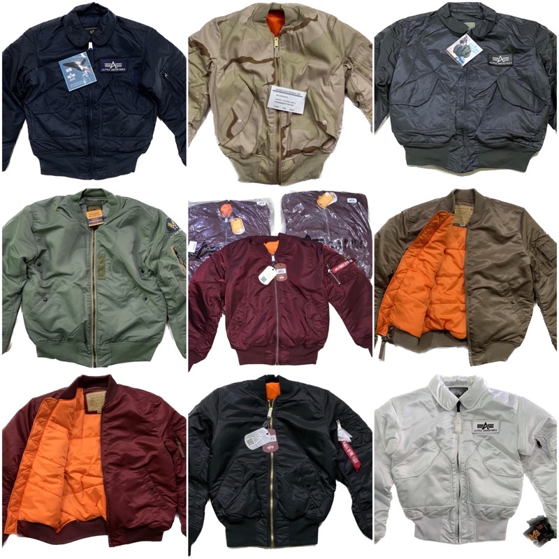 เสื้อไฟท์ อัลฟ่า ALPHA INDUSTRIES ของแท้ แจ็คเก็ตบอมเบอร์ Ma-1 เสื้อนักบิน Jacket Bomber Jacket Flyer’s Man Ma-1