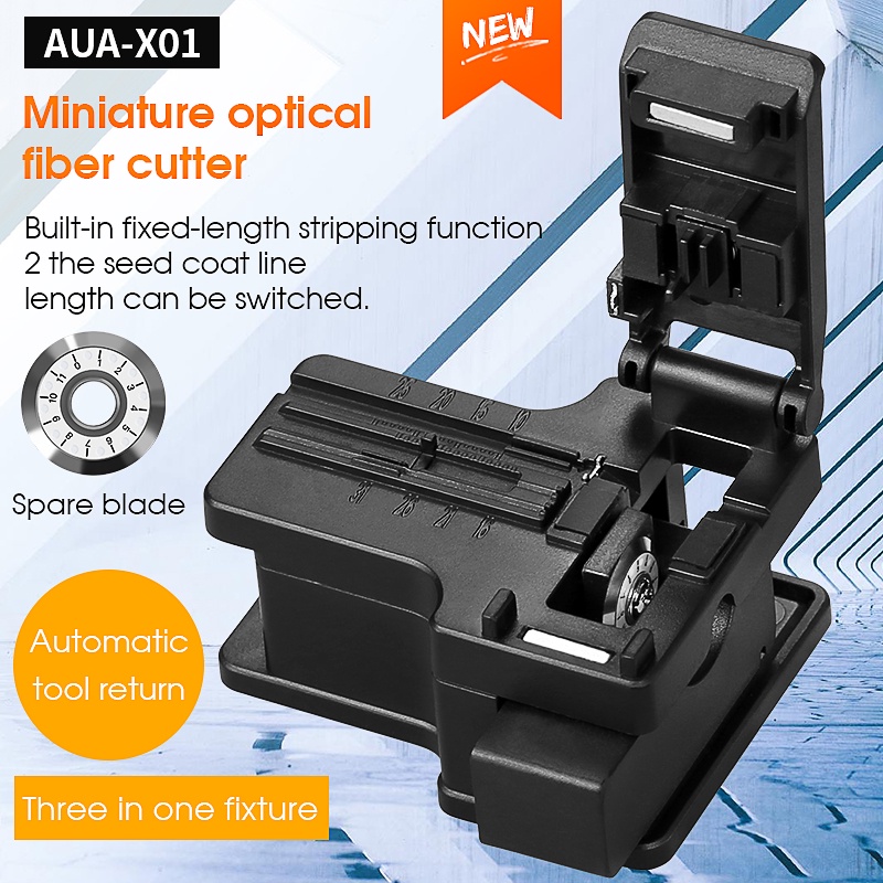 Ftth เครื่องมือปอกสายไฟเบอร์ออปติคอล พลาสติก สีดํา AUA-X01 สําหรับตัดสายไฟเบอร์ออปติคอล Fiber Cleaver