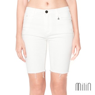 [MILIN] Porch Shorts Denim biker shorts with Milin logo charm detail กางเกงยีนส์ขาสั้นไบค์เกอร์ผ้าเดนิมแต่งโลโก้