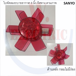 SANYO ใบพัดลมระบายอากาศ 8 นิ้ว ด้านหลังไม่มีร่อง