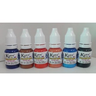 สีสัก เคนตั้น Tattoo Ink ชุดรวมสี 2 ขนาด10ml. 6 ขวด