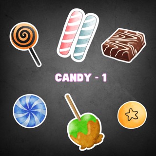 ลาย Candy ตัวรีดติดกระเป๋า / โลโก้ มีกาว ติดกระเป๋า ลายลูกอม แคนดี้น่ารัก