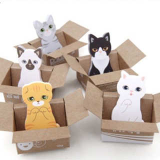 30 ชิ้นน่ารัก Kitty Sticky Notes Cat Memo Pads สัตว์หน้าธง B…