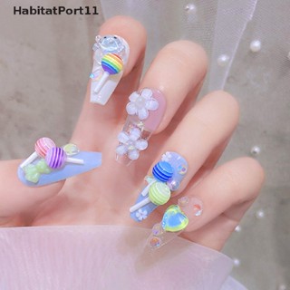 Habitatport อมยิ้ม 3D ขนาดเล็ก คละสี สําหรับตกแต่งเล็บ DIY 30 ชิ้น