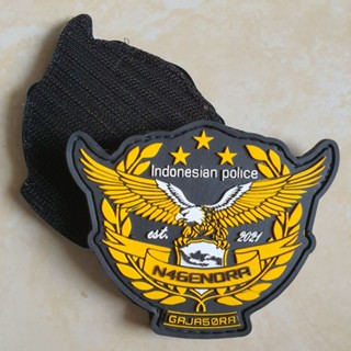 แผ่นปะยางโลโก้สัญลักษณ์ตํารวจอินโดนีเซีย gajasora/police/polri/velcro